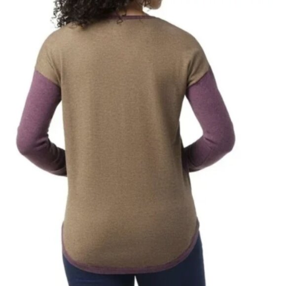 Smartwool Shadow Pine Colorblock Merino Wool Sweater Heather Purple - Picture 11 of 11